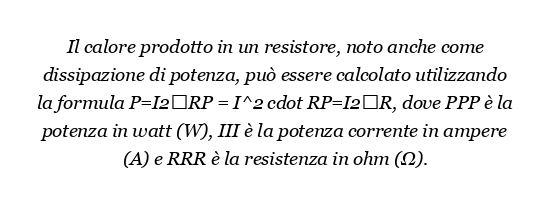 Come calcoliamo il calore prodotto in un resistore?