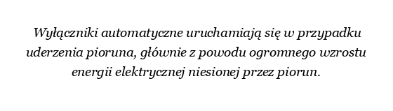 Dlaczego wyłączniki automatyczne wyłączają się w przypadku uderzenia pioruna?