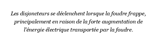 Pourquoi les disjoncteurs se déclenchent-ils en cas de foudre ?