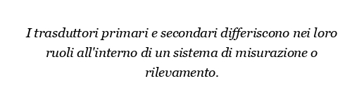Qual è la differenza tra trasduttori primari e secondari?