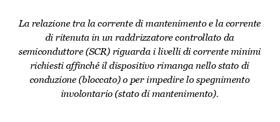 Qual è la relazione tra corrente di mantenimento e corrente di mantenimento?