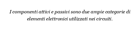 Quali sono i componenti attivi e passivi nel circuito?