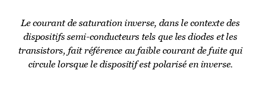 Qu'est-ce que le courant de saturation inverse ?