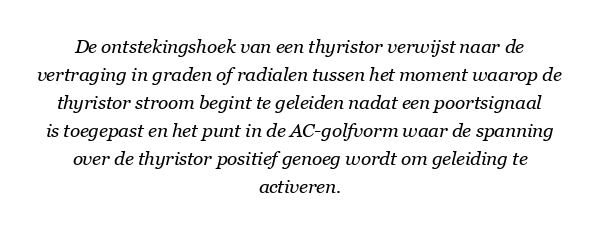 Wat is de ontstekingshoek van een thyristor?
