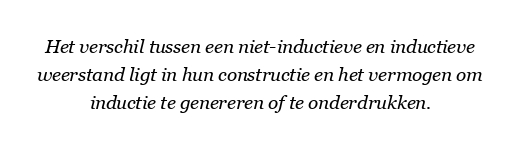 Wat is het verschil tussen een niet-inductieve en inductieve weerstand?