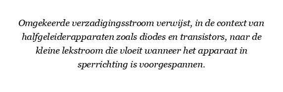 Wat is omgekeerde verzadigingsstroom?